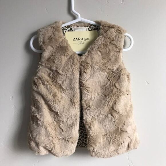 Zara Girls 2-3 Faux Fur Vest - Picture 1 of 5